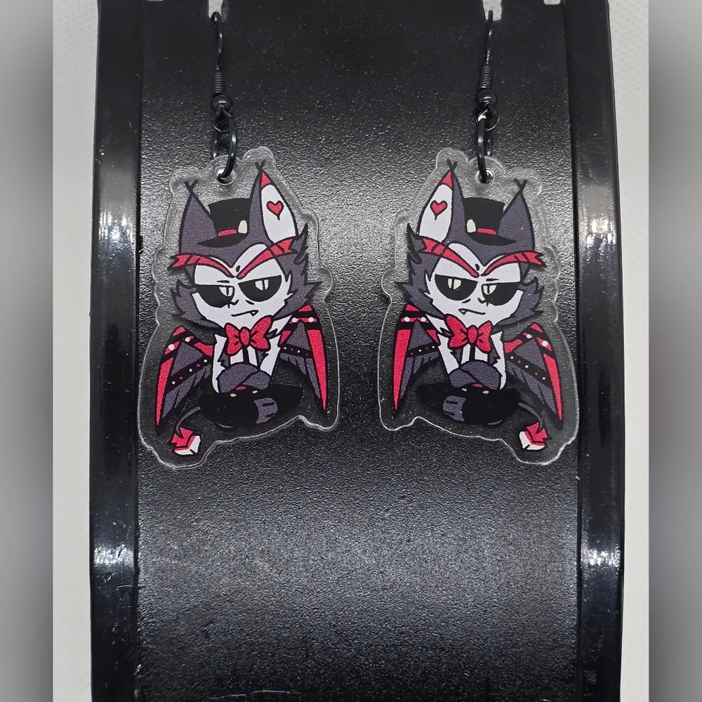 HUSK - Hazbin Hotel Inspired Dangle Earrings!‎ Handmade! Hypo-Allergenic